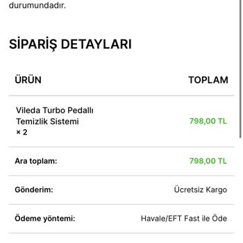EFT Yaptığım Vileda Siparişim Neden Kargolanmadı?