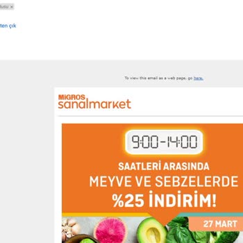 Migros İndirim Saati Bitince Mail Atıyor