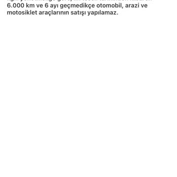 Sahibinden İlk Tescil Tarihi Ve 6000 Km Uyarısı