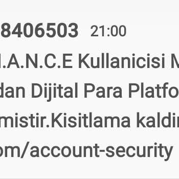Biance Kısıtlama Mesajı