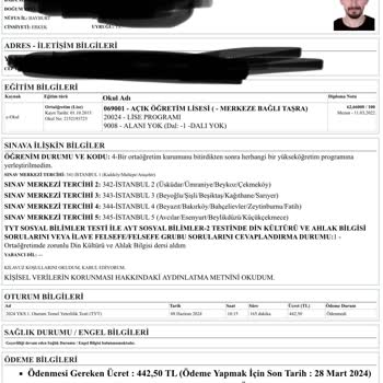 ÖSYM Para Yatırma İşlemi