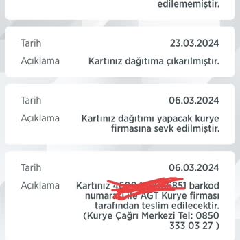 Ziraat Bankası Kartım 3 Haftadır Teslim Edilmedi.