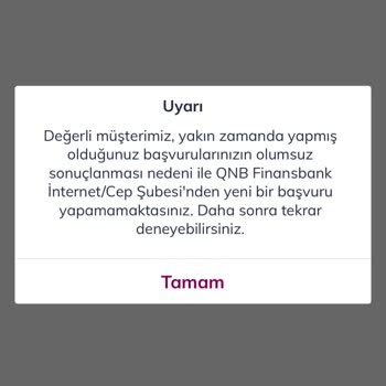 QNB Finansbank Mobil Hata Veriyor