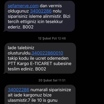 Sefamerve Para İadesi Yapılmadı
