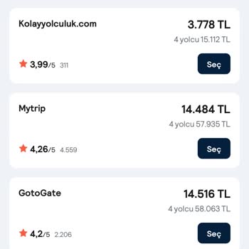 Skyscanner Hizmet Sağlayıcı Fiyat Farklılığı