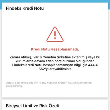 Findeks Kredi Notum Hesaplanmıyor