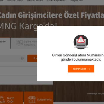 MNG Kargo Kargomun Takip Numarasını Girdiğimde Sitede Gönderi Yok Diyor