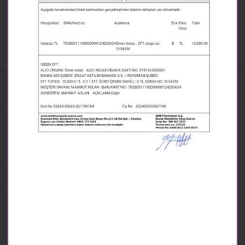 Enpara Hatalı EFT İşlemi