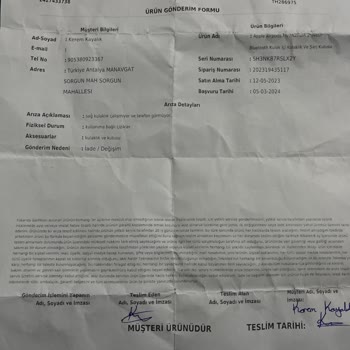 Teknosa Ürünün Teslim Süresi