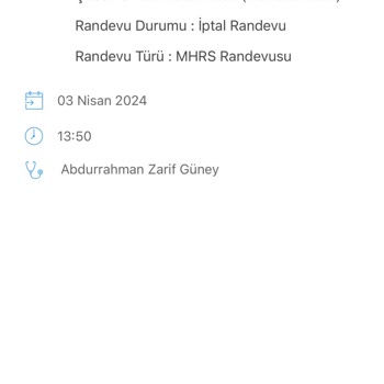 MHRS - 182 Randevu Sistemde Gözükmediği İçin, Aldığım Randevu İptal Edildi