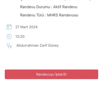 MHRS - 182 Randevu Sistemde Gözükmediği İçin, Aldığım Randevu İptal Edildi