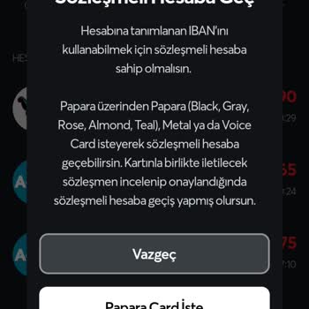 Papara Sözleşmeli Hesaba Geçemiyorum!