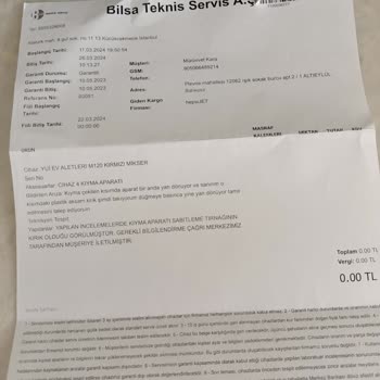 Hepsiburada Bilsa A. Ş Yui Marka Sorumsuzluğu