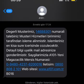 A101 Online Sitesinden Yaptığım Alışveriş Siparişlerimde Görünmüyor