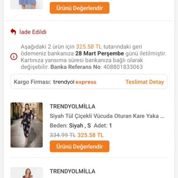 Trendyolmilla Ücret İadesi Eksikliği