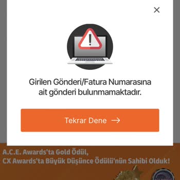 MNG Kargo Sipariş Takip Numarası Bulunamadı Hatası.