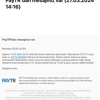 Paytr Kartımdan İzinsiz Çekilen Tutar Ve İade Sorunu