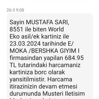 Moka Kredi Kartımdan Çekim Yapılmış