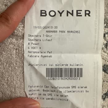 Boyner Ürün Teslim Edilmedi