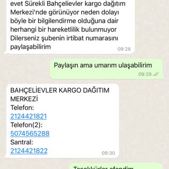 PTT Kargo PTT Bahçelievler Kargo Dağıtım Merkezi Kargomu Göndermiyor