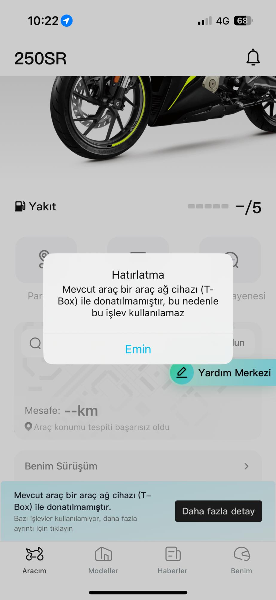 CFMOTO Tbox İle Donatılmamıştır Hatası Şikayetvar