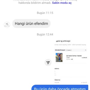 Milenastil Ürünümü Göndermedi