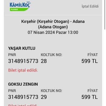 Obilet Para İadesi Yapılmadı