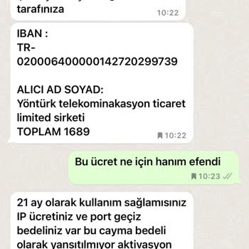 Telkotürk Benden İp Bedeli Port Ücreti Adı Altında Ücret İstiyor