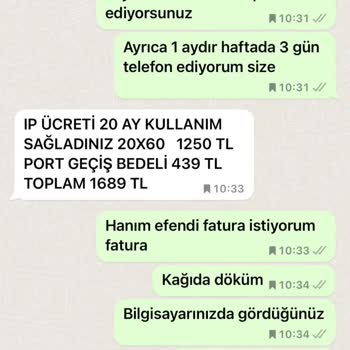 Telkotürk Benden İp Bedeli Port Ücreti Adı Altında Ücret İstiyor