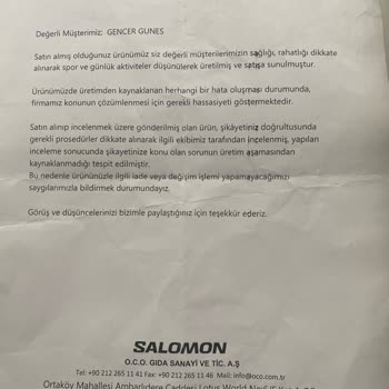 Salomon Ayakkabıda 4 Ayda Sökülme Ve Garanti Reddi