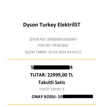 Dyson Ödemesini Almış Olmasına Rağmen Siparişimi Oluşturmadı