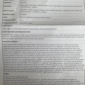 VakıfBank Tüketici Hakem Kararını Uygulamıyor