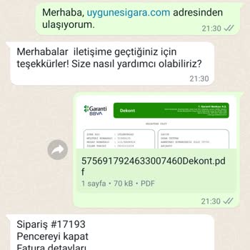 Uygunesigara.com Siparişim Hakkında Bilgi Alamıyorum
