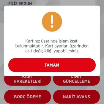 Ziraat Bankası Kredi Kartı İşlem Kısıtı