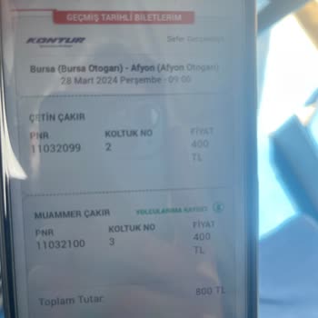 Kontur Turizm Kontör Turizm Bursa Afyon Otobüsü