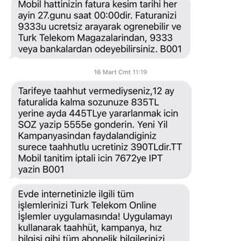 Türk Telekom Fazla Ücret, Hatalı Bilgi
