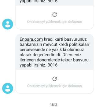 Enpara Kredi Kartı Başvurumun Olumsuz Neticelenmesi