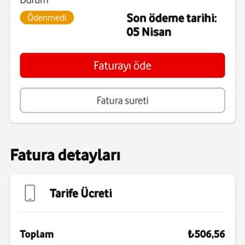 Vodafone Kötü Niyetli Fatura Yükseltmesi