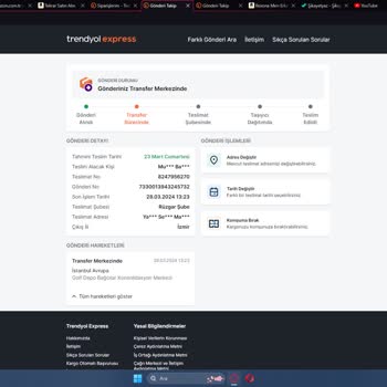 Trendyol Express 8 Gündür Türkiye'yi Gezen Kargom