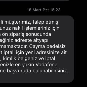 Vodafone Net İptal İşlemi Mağduriyeti