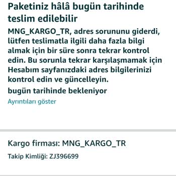 Amazon, MNG Teslim Etmeme Sorunu.