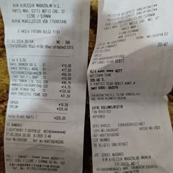 BİM Alışverişi Sonrası İki Defa Çekim Yapılması.