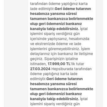Hepsiburada Para İade Sorunu