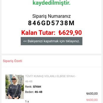 Çiğdem Collection Sipariş İle İlgili Bilgilendirme Yok.