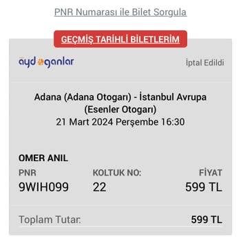 Obilet.com Bilet İadesi Yapmıyor
