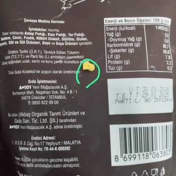 Akbaş Organik Çerezya 250g Medine Hurmasının Sağlam Dişi Kırması