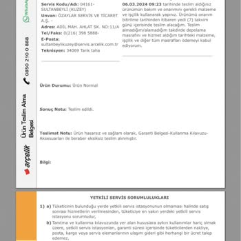 Arçelik Kurutma Makinesi 4 Kez Servise Gitti