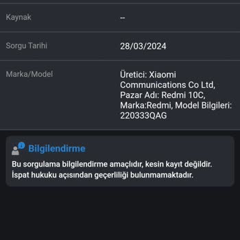 Xiaomi Yetkili Servis (Evofone) Ana Kart Değişimi Sonrası Kayıt Dışı Olan Cihaz