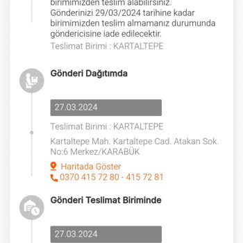 Karabük Kartaltepe MNG Kargo Şubesi Kargomu Teslim Etmiyor
