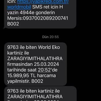 Zara'dan Bilgim Dışı Benim Kartımla İşlem Yapılmış